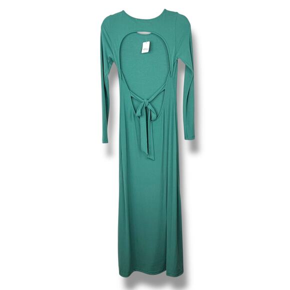 Free People Beach NWT Aubre Mermaid Green Open Low Back Essential Maxi Dress - Picture 5 of 8